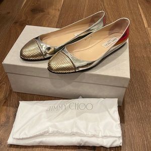 Gold and silver Ballet Flats with slight wedge36.5